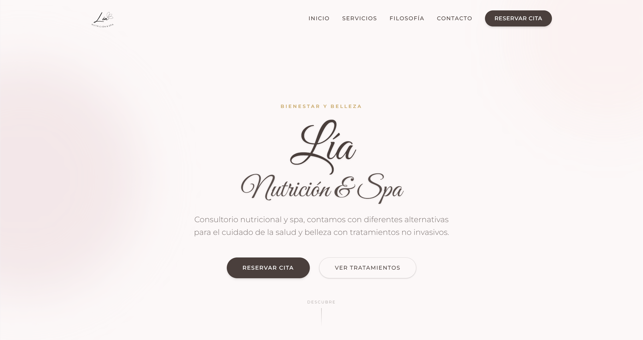 Captura del sitio web del proyecto Landing Page para Spa de Belleza